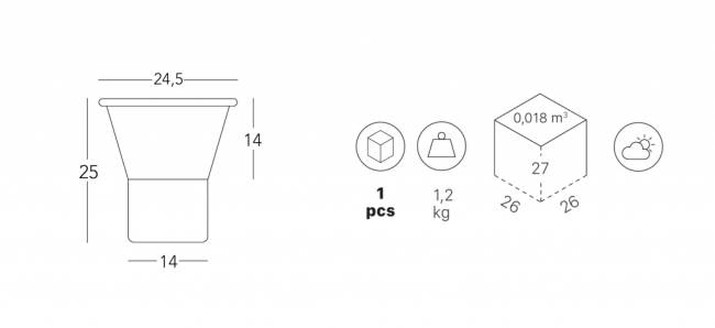 Ваза для цветов Mimosa бледно-розовый, бордовый Ø245х250 мм Ваза для цветов Mimosa бледно-розовый, бордовый Ø245х250 мм