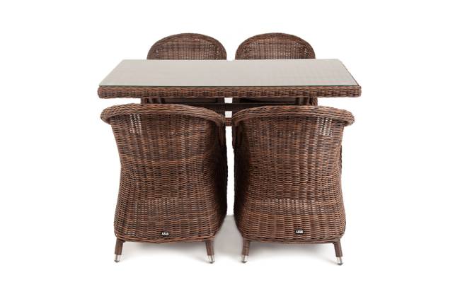 "Латте - 140 R" обеденная группа плетеная, цвет коричневый "Латте - 140 R" обеденная группа плетеная, цвет коричневый