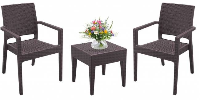 Комплект пластиковой мебели Miami Ibiza коричневый