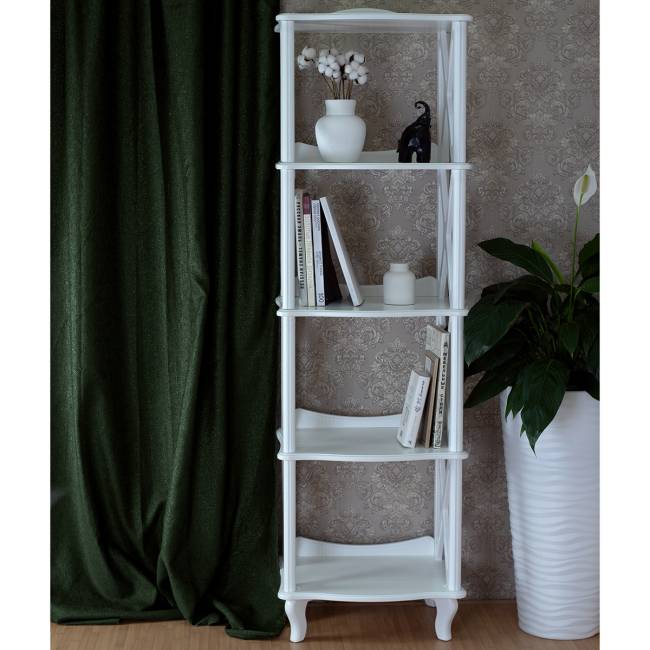 Этажерка-стеллаж Джульетта 4 уровня, молочный дуб Л