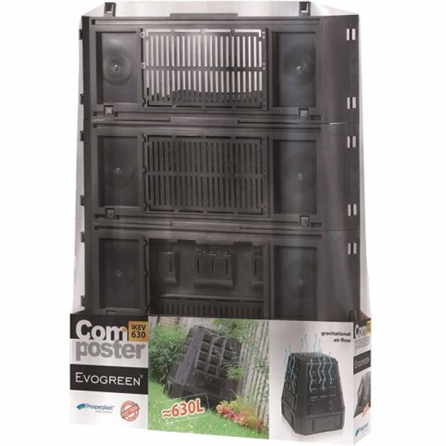 Компостер Prosperplast Evogreen 630 л, черный