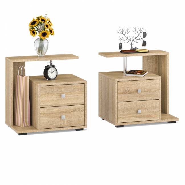 Кровать с ящиками 1200 Камелия + две тумбы цвет дуб сонома