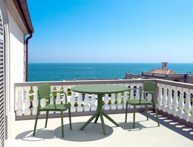 Стол пластиковый Sky Table Ø105 оливковый 1050х740 мм