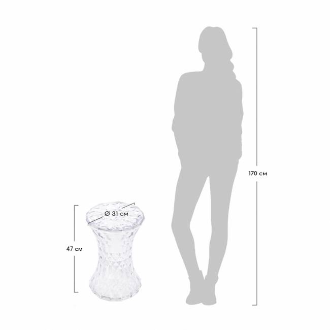 Стул-пуф Stone прозрачный серый Стул-пуф Stone прозрачный серый