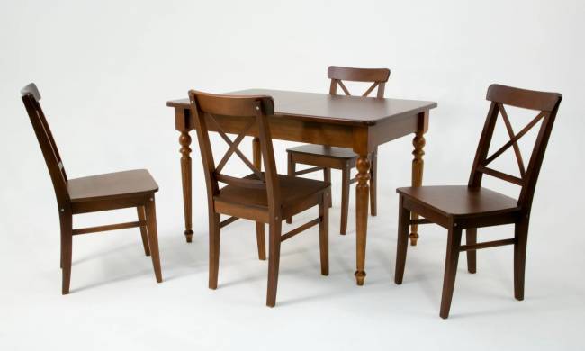 Обеденная группа Вивальди 120 со стульями Ингольф орех