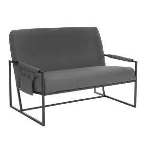 Диван Charli LUX/Чарли Люкс экокожа , Sharp Графит Sharp Графит экокожа