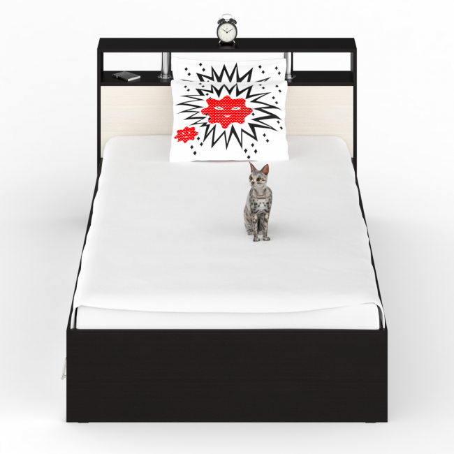 Кровать с ящиками Камелия 1200 цвет венге/дуб лоредо