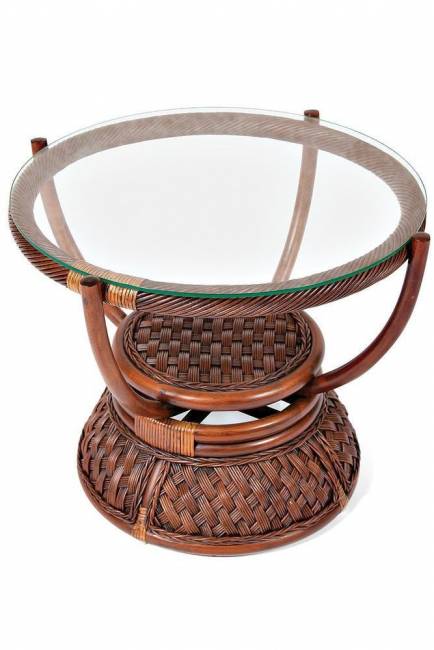 Столик кофейный Andrea ротанг, D60х50см, Pecan Washed (античн. орех) Pecan Washed (античн. орех) ротанг