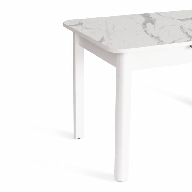 Стол ALIGERY ЛДСП/HPL/опора-массив березы , 130 х 75+30 х 75 см, Мрамор светлый/белый Мрамор светлый/белый ЛДСП/HPL/опора-массив березы Стол ALIGERY ЛДСП/HPL/опора-массив березы , 130 х 75+30 х 75 см, Мрамор светлый/белый Мрамор светлый/белый ЛДСП/HPL/опора-массив березы