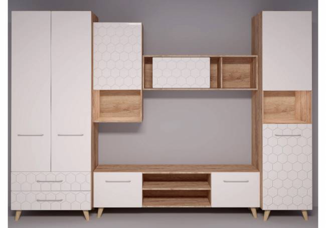 Мариус М-05 дуб баррик / белый матовый