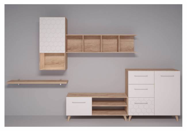 Мариус М-05 дуб баррик / белый матовый