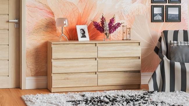 Комод на шесть ящиков Мори МК1380.6 цвет дуб сонома Комод на шесть ящиков Мори МК1380.6 цвет дуб сонома