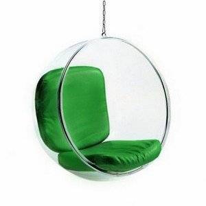 Кресло подвесное Bubble Chair Зеленая Экокожа Кресло подвесное Bubble Chair Зеленая Экокожа