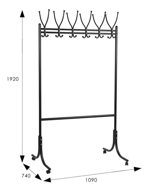 Вешалка напольная на колесах М 11 чёрный