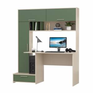 Стол письменный Лайт 03.243Н цвет сатин/дымчатый зелёный