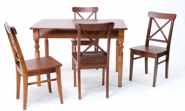 Обеденная группа Верди 120 со стульями Ингольф орех Обеденная группа Верди 120 со стульями Ингольф орех