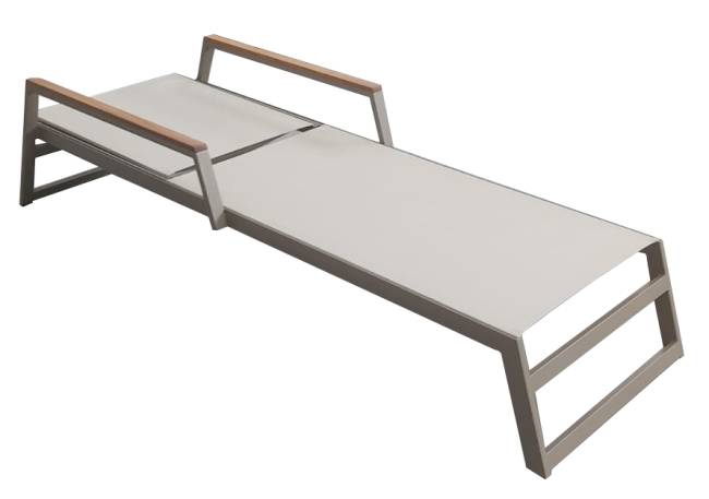 Шезлонг-лежак металлический Kemer тортора 2000х800 мм