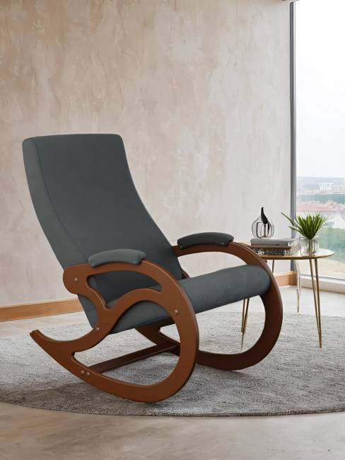 Кресло-качалка Каула М Ткань Макс 965, каркас орех