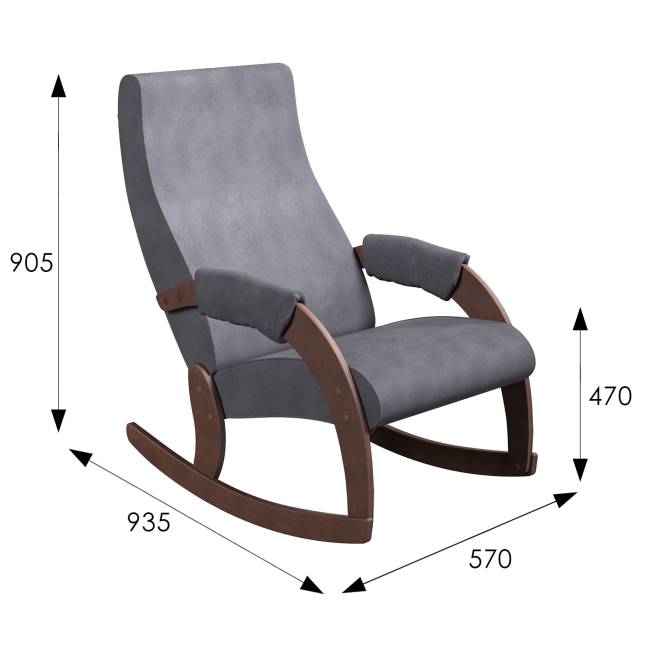 Кресло-качалка Каула М Ткань Макс 965, каркас орех