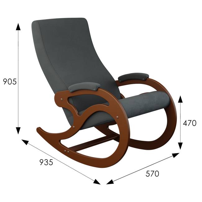 Кресло-качалка Каула М Ткань Макс 965, каркас орех