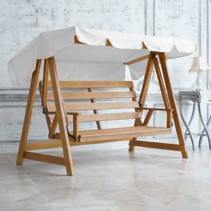 Качели из дерева "Floresta" Cappuccino (из лиственницы) 3-х местные