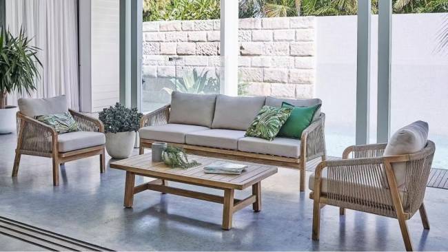 Диван деревянный трехместный Ravona KD натуральный, бежевый 2030х795х685 мм