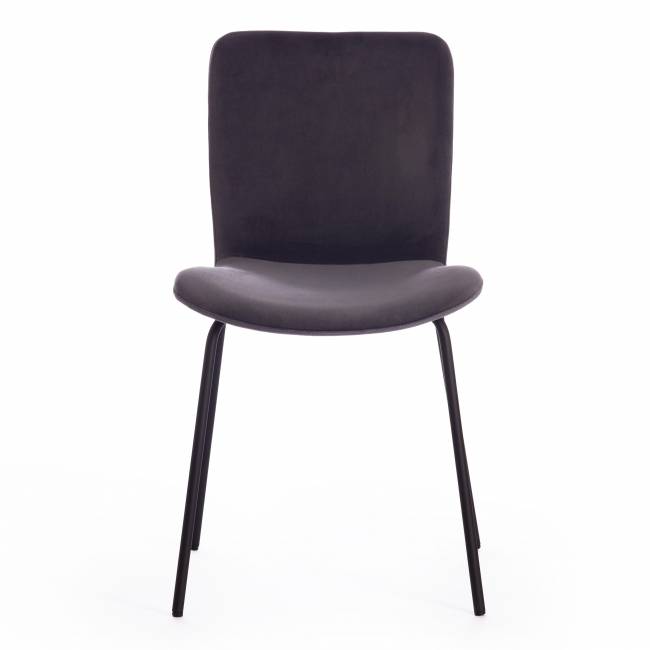 Стул GILLIAN (mod. 0137017-NI) / 1 шт. в упаковке металл/вельвет, 45х52,5х78 см, темно-серый S108 (666 SILVER GREY)/черный Стул GILLIAN (mod. 0137017-NI) / 1 шт. в упаковке металл/вельвет, 45х52,5х78 см, темно-серый S108 (666 SILVER GREY)/черный