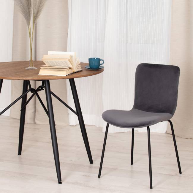 Стул GILLIAN (mod. 0137017-NI) / 1 шт. в упаковке металл/вельвет, 45х52,5х78 см, темно-серый S108 (666 SILVER GREY)/черный Стул GILLIAN (mod. 0137017-NI) / 1 шт. в упаковке металл/вельвет, 45х52,5х78 см, темно-серый S108 (666 SILVER GREY)/черный