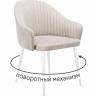 Стул DikLine 439 поворотный, C103 крем, ножки белые