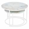 Набор кофейных столиков Tango бежевый мрамор с белыми ножками, 2шт RF 0352