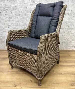 Кресло с регулируемой спинкой из искусственного ротанга "BURSA", бежево-коричневое