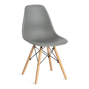 Стул CINDY (EAMES) (mod. 001) дерево бук/металл/сиденье пластик, 51x46x82см, серый/grey (Комплект из 4 шт.) серый/grey дерево бук/металл/сиденье пластик