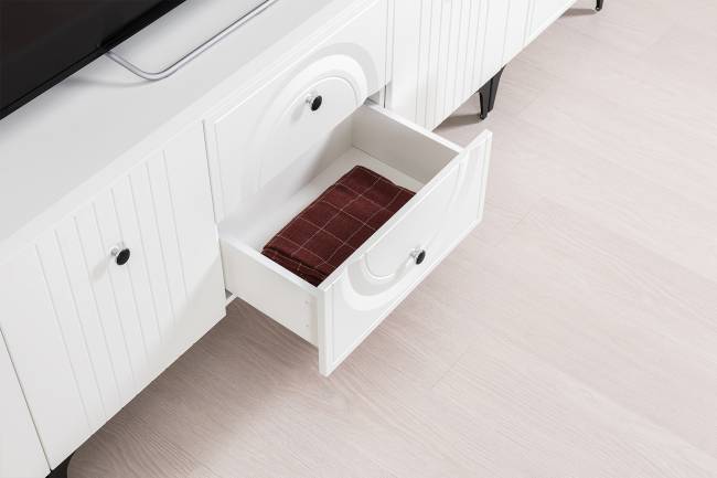 Валенсия стенка для гостиной № 71 цвет белый шагрень