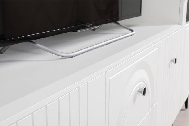 Валенсия стенка для гостиной № 71 цвет белый шагрень