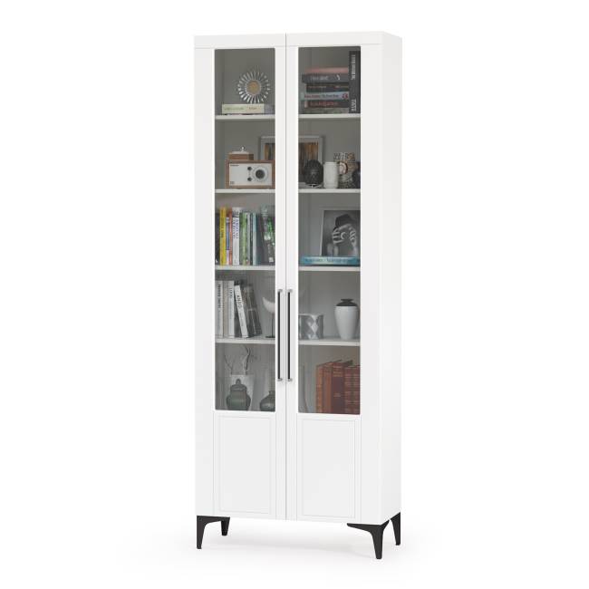 Валенсия стенка для гостиной № 71 цвет белый шагрень