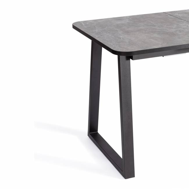 Стол MALTIDO ЛДСП/HPL/металл, 130 х 75+30 х 75 см, Гранит тёмный/чёрный Гранит тёмный/чёрный ЛДСП/HPL/металл