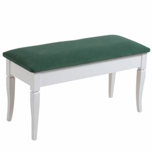Банкетка Вивальди М с ящиком белый, ткань зеленый Банкетка Вивальди М с ящиком белый, ткань зеленый