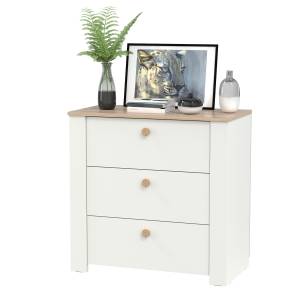 Комод три ящика Джастин 16.228.03 цвет белый шагрень/дуб белый эксклюзив