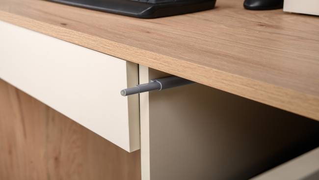 Компьютерный стол с системой хранения Комфорт 12.71 цвет гикори рокфорд натуральный/сатин Компьютерный стол с системой хранения Комфорт 12.71 цвет гикори рокфорд натуральный/сатин