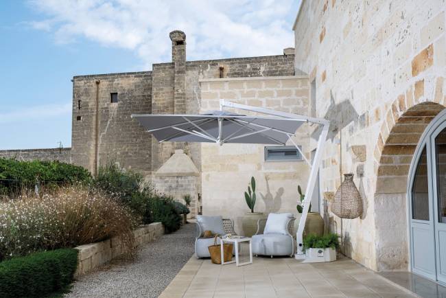 Зонт профессиональный 3х4 м Pompei Braccio белый, серо-коричневый 3000х4000 мм Зонт профессиональный 3х4 м Pompei Braccio белый, серо-коричневый 3000х4000 мм