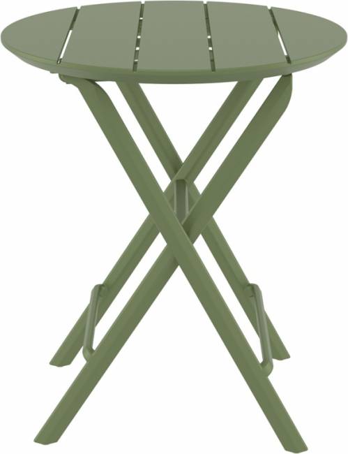 Стол пластиковый складной Helen Folding Table Ø60 оливковый Ø600х740 мм