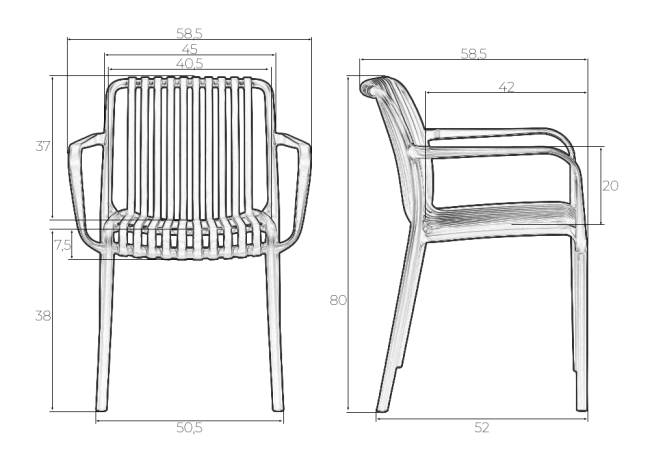 Стул обеденный DOBRIN WALTER ARM, черный (B-03)