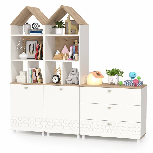 Детская стенка Эйп цвет белый/дуб белый