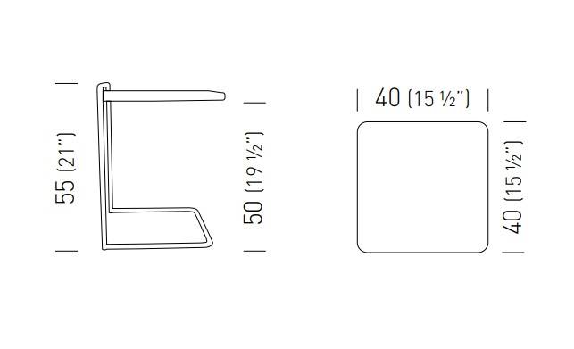Cтолик приставной Jam 400х400х550 мм