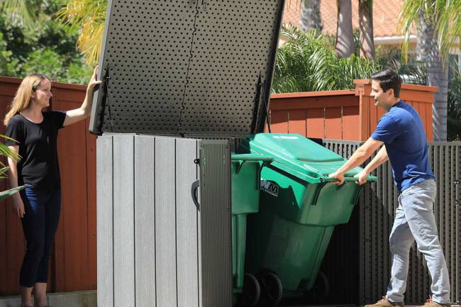 Ящик пластиковый WoodLook, 2100 л, серый