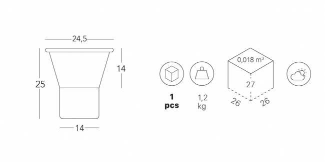 Ваза для цветов Mimosa лен, карамельный Ø195х310 мм