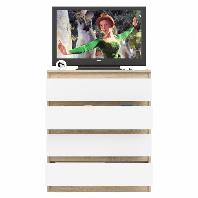 Комод четыре ящика Мори МК800.4 цвет дуб сонома/белый