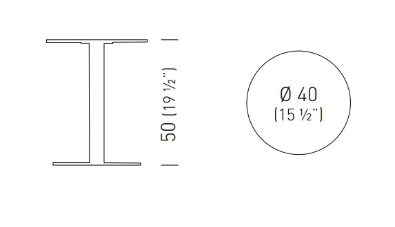 Cтолик приставной Kicki Ø400х500 мм