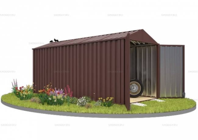 Хозблок SKOGGY секционный с двускатной крышей 5 х 2 м, шоколадный Хозблок SKOGGY секционный с двускатной крышей 5 х 2 м, шоколадный