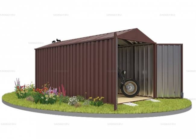 Хозблок SKOGGY секционный с двускатной крышей 5 х 2 м, шоколадный Хозблок SKOGGY секционный с двускатной крышей 5 х 2 м, шоколадный